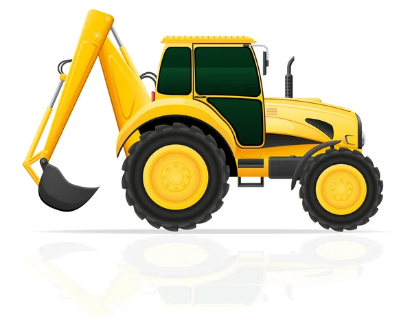 Traktor med en hink bakom vektor illustration — Stock vektor