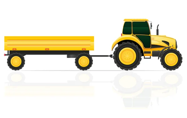 Tracteur remorque vecteur illustration — Image vectorielle