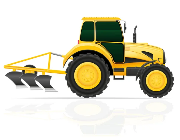 Traktor med plog vektor illustration — Stock vektor