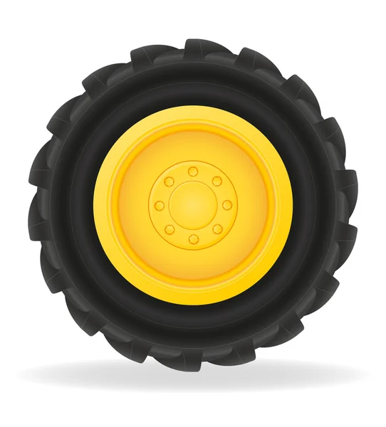 Rueda para la ilustración vector tractor — Vector de stock