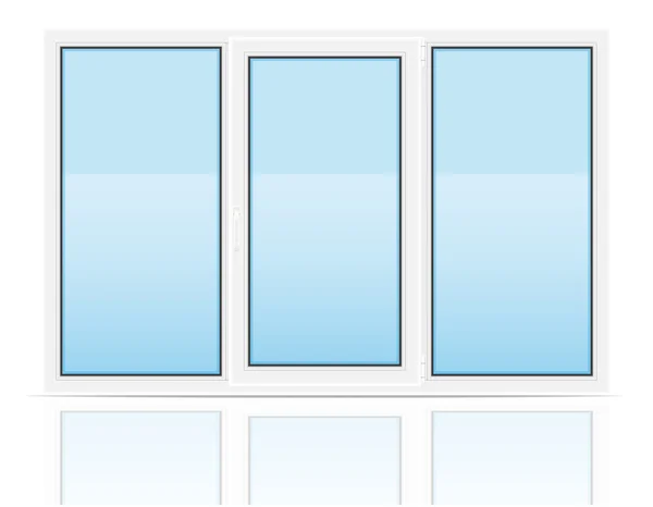 Plástico transparente janela vista interior vetor ilustração — Vetor de Stock