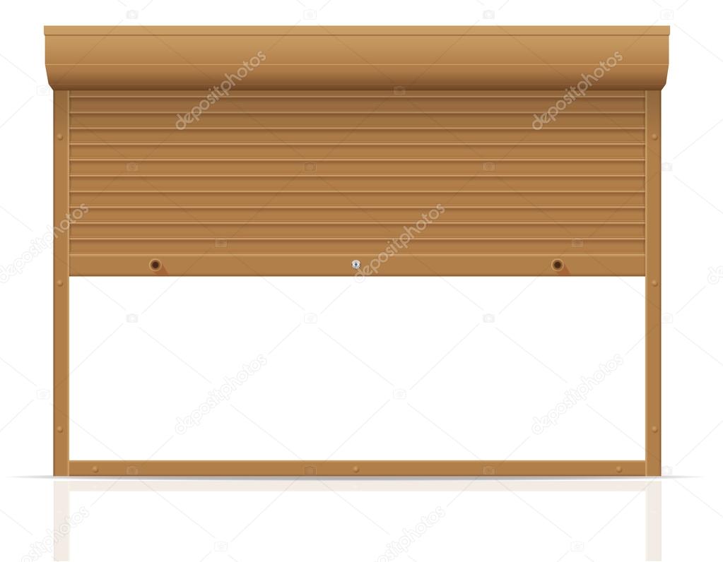 brown rolling shutters vector illustration