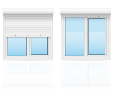vektör çizim haddeleme ile plastik pencere panjurlar