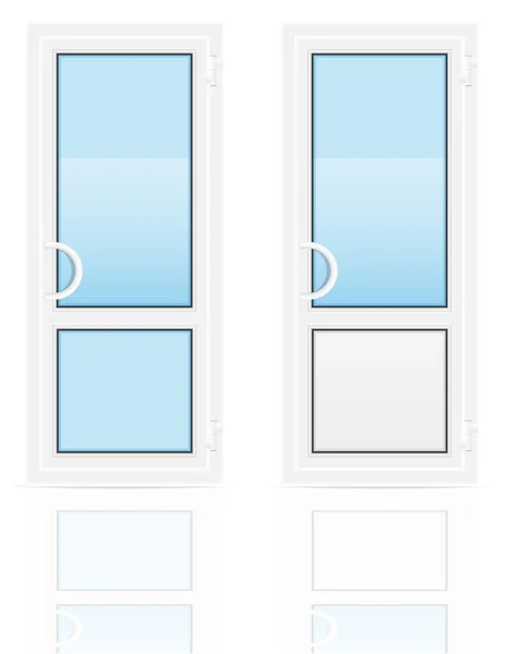 Plástico transparente portas vetor ilustração — Vetor de Stock