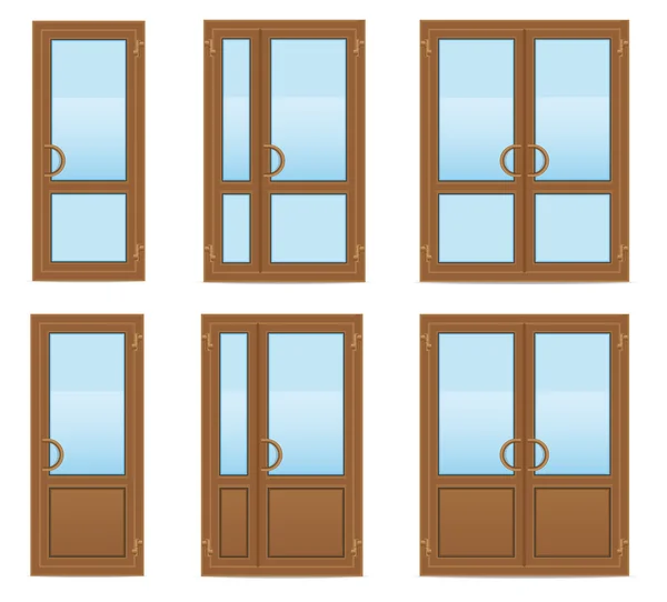 Brown plastic transparent doors vector illustration — Stock Vector