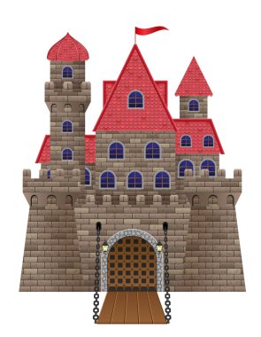 Antik eski taş castle vektör çizim