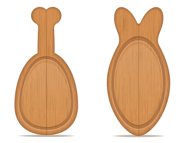 木制切菜板的鸡脚和鱼矢量形式 — 图库矢量图片