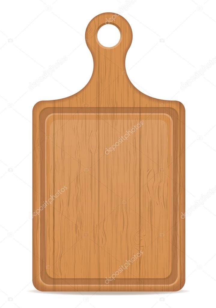 wooden cutting board vector illustration