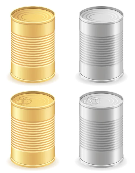 金属缶は、ベクトル図のアイコンを設定 — ストックベクタ