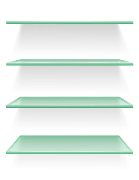 Transparentní sklo police vektorové ilustrace — Stockový vektor