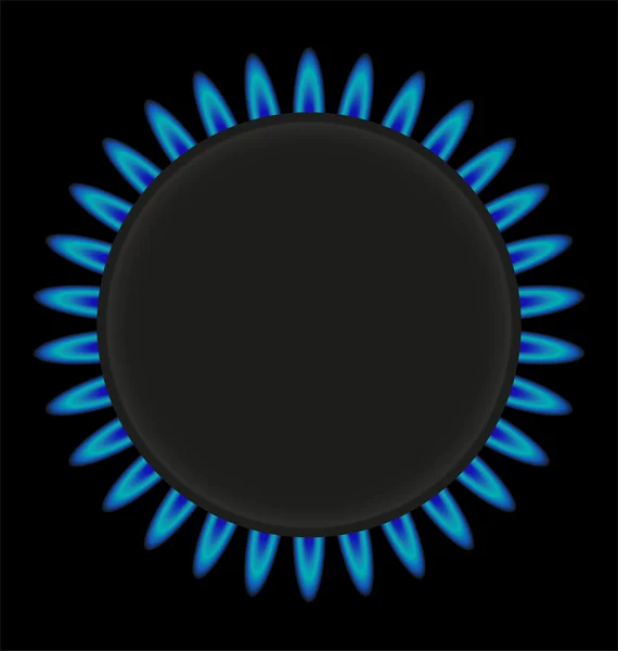 Векторная иллюстрация горящей газовой печи — стоковый вектор