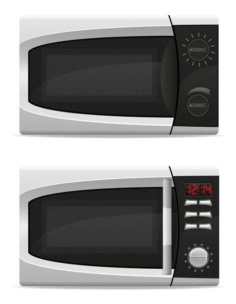 Microwave oven with mechanical and electronically controlled vec — Stock Vector