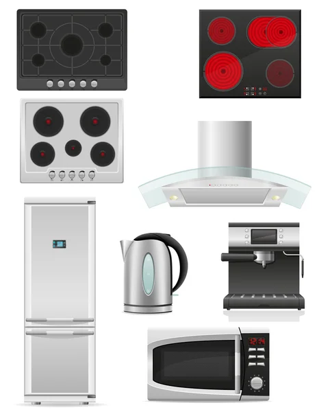 Set of kitchen appliances vector illustration — Stock Vector