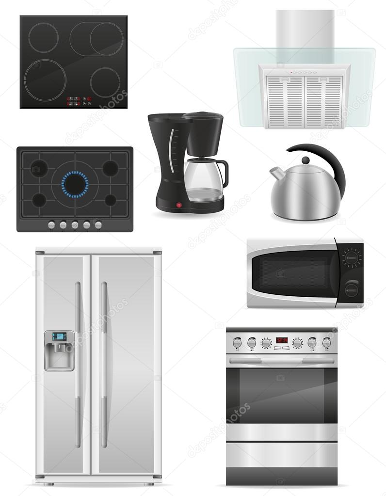 set of kitchen appliances vector illustration