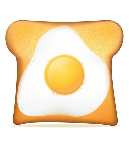 Toast mit Eiervektorillustration — Stockvektor