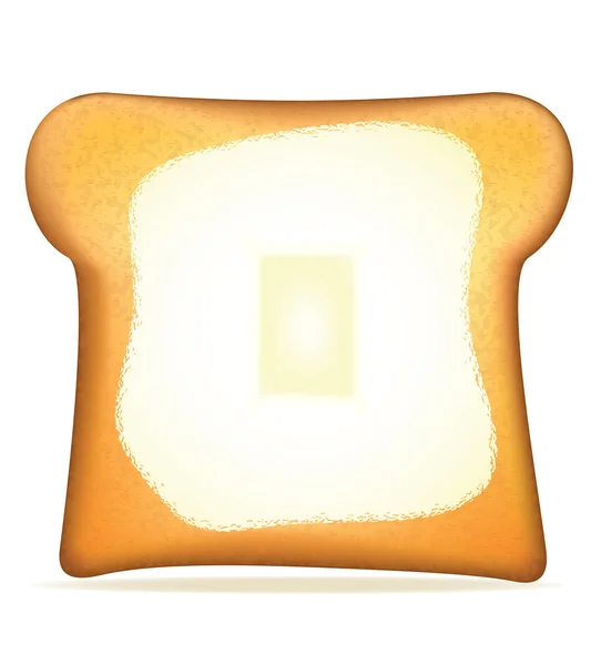 Toast mit Buttervektorillustration — Stockvektor