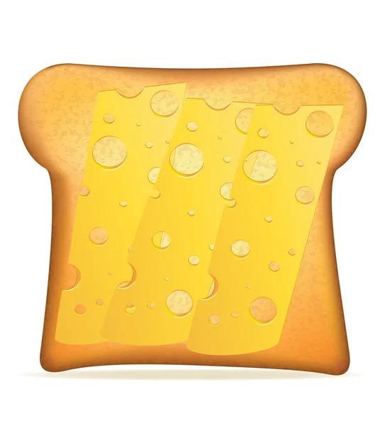 Toast con illustrazione vettoriale formaggio — Vettoriale Stock