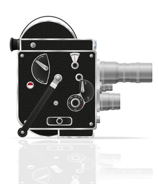 Old retro vintage movie video camera vector illustration — Stock Vector