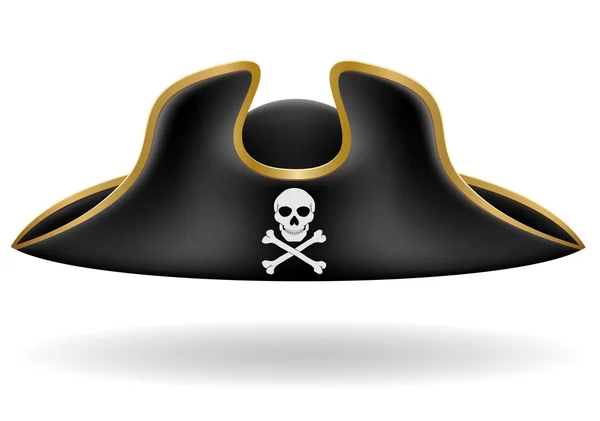 Chapeau pirate tricorne vecteur illustration — Image vectorielle