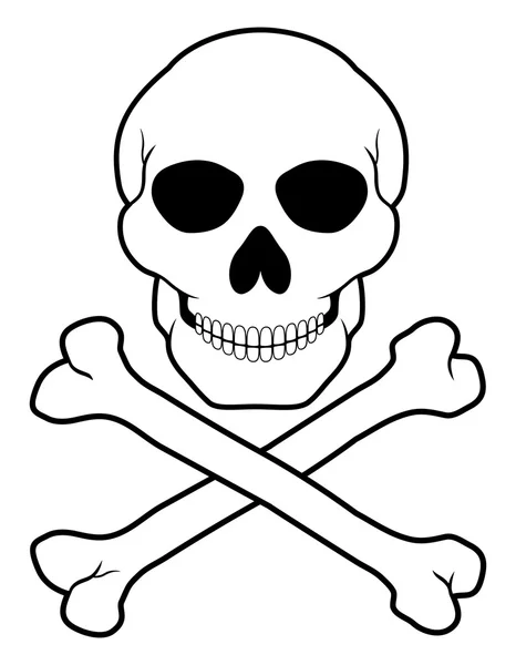 Illustration vectorielle crâne de pirate et os croisés — Image vectorielle