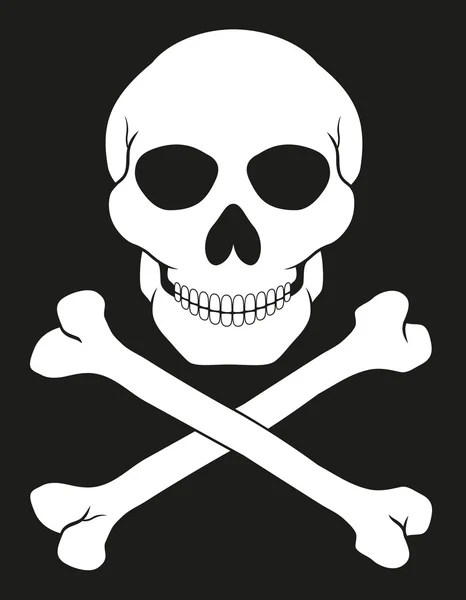 Pirate skull and crossbones vector illustration — Stock Vector