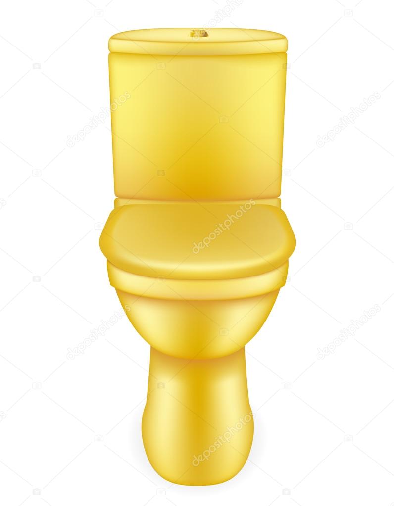 golden toilet bowl vector illustration