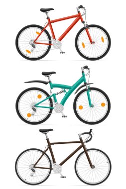 arka amortisör vektör illus ile spor Bisiklet Icons set
