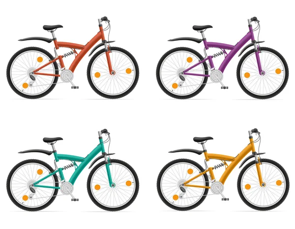 Bicicletas esportivas com a ilustração do vetor do amortecedor traseiro —  Vetores de Stock