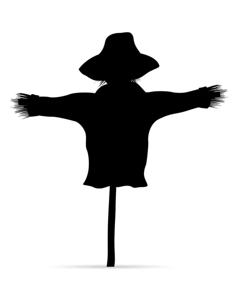 Scarecrow black silhouette vector illustration — Stock Vector