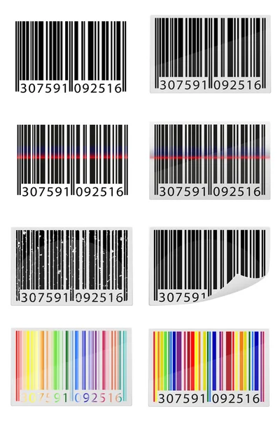 Set icone codice a barre vettoriale illustrazione — Vettoriale Stock