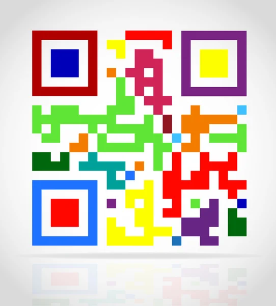 Wielobarwny kod QR dla ilustracji wektorowych — Wektor stockowy