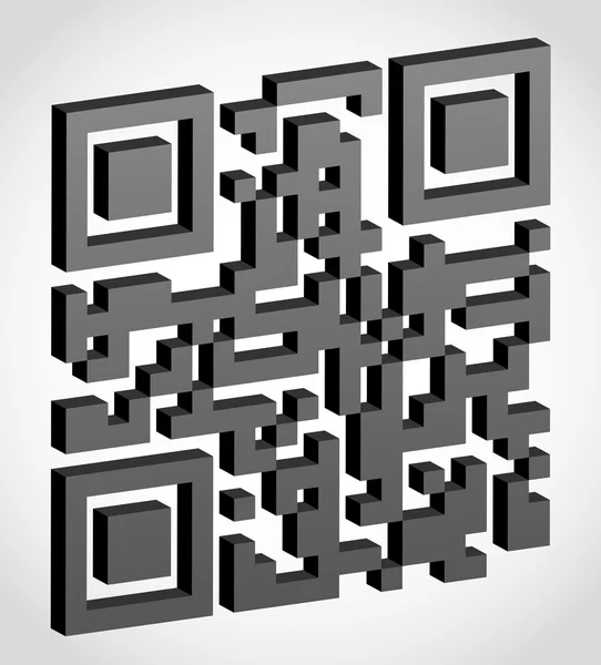 Abstracte qr code visueel 3d effect vectorillustratie — Stockvector