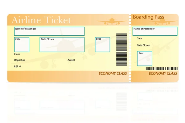 航空会社航空券エコノミー クラスのベクトル図 — ストックベクタ