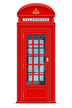 Londra kırmızı telefon kulübesi vektör çizim