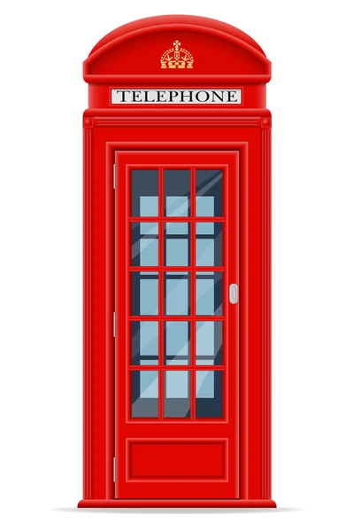 Londen rode telefooncel vectorillustratie — Stockvector