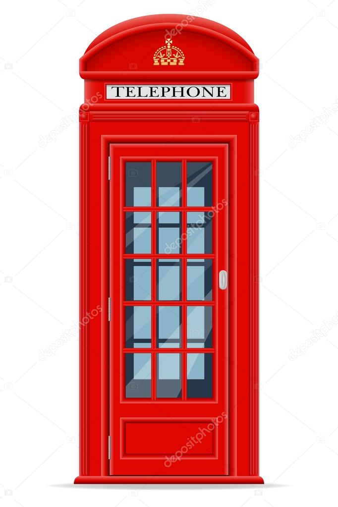 london red phone booth vector illustration