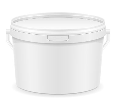 Beyaz plastik kova boya vektör çizim için