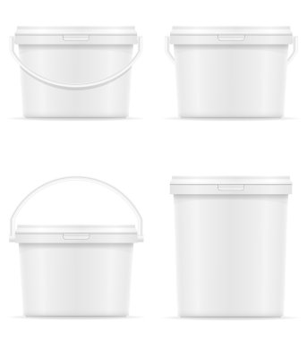 Beyaz plastik kova boya vektör çizim için