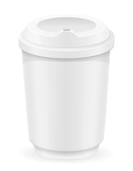 Taza blanca para el café o té vector ilustración — Vector de stock