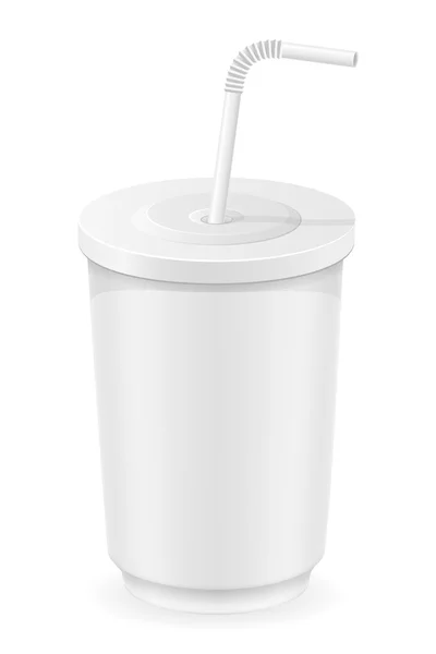 ソーダ水のベクトル図の白いカップ — ストックベクタ
