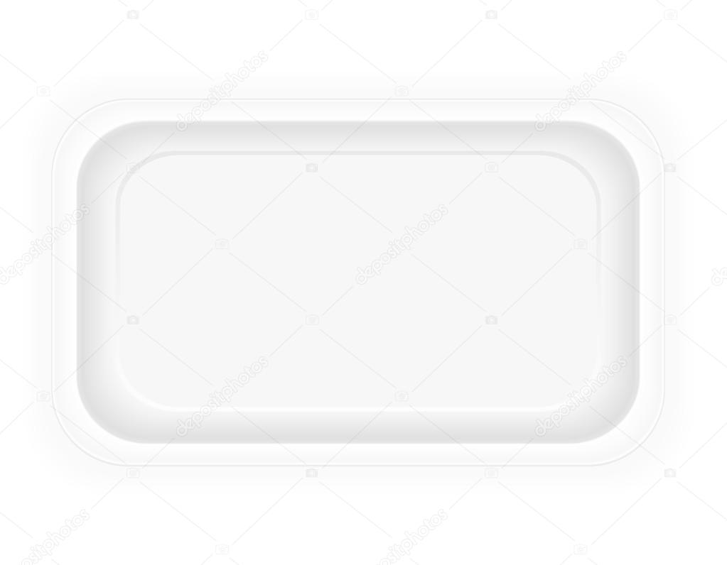 white plastic container packaging for food vector illustration