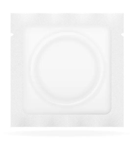 Prezervatif beyaz paket vektör çizim içinde — Stok Vektör