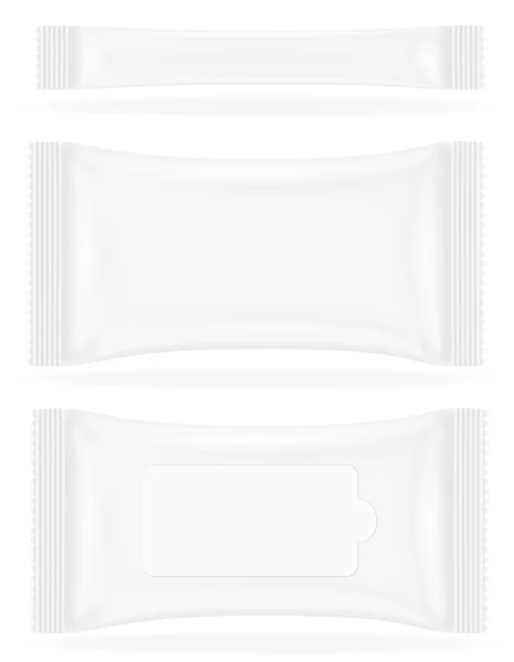 Weiß versiegelte Beutel Verpackung Vektor Illustration — Stockvektor