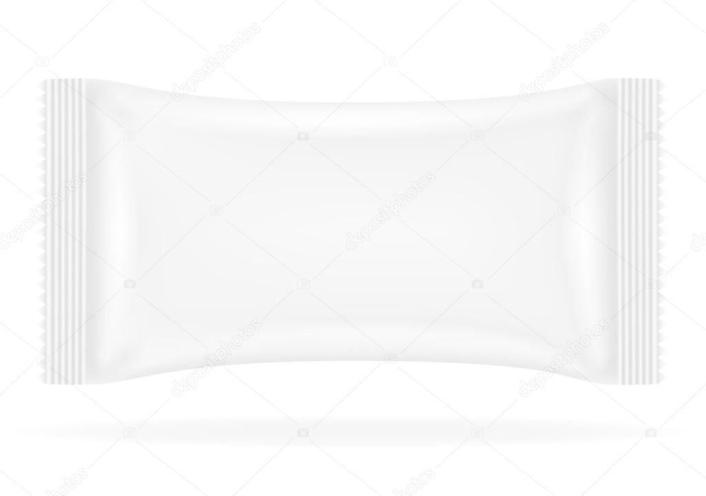 white sealed bag packing vector illustration