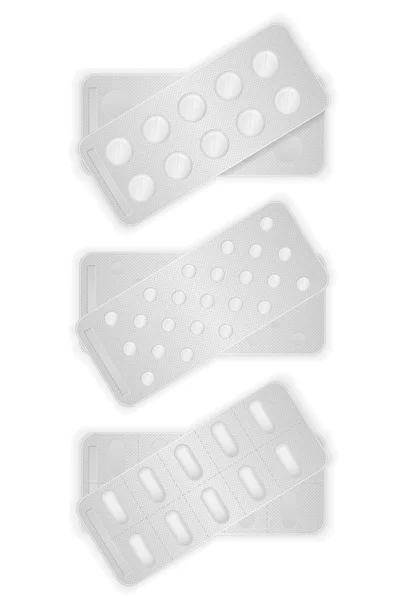 Medizinische Pillen in der Verpackung zur Darstellung von Behandlungsvektoren — Stockvektor