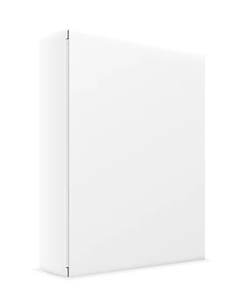 Caja de cartón de papel blanco vector de embalaje ilustración — Vector de stock