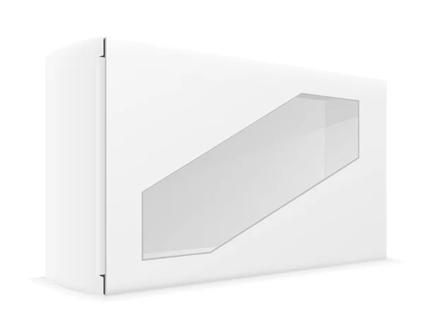 White paper carton box packing vector illustration — Stock Vector