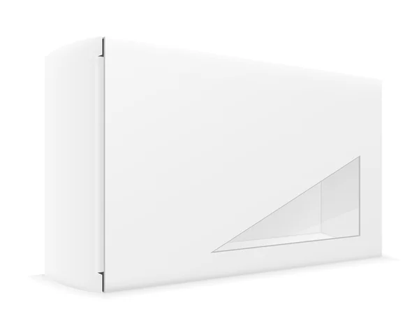 Beyaz kağıt karton kutu ambalaj vektör çizim — Stok Vektör