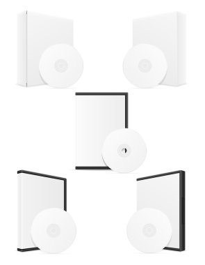 CD ve dvd bisk kutusu durumda vektör çizim ambalaj