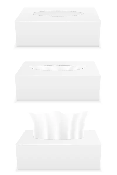 White tissue box set icons vector illustration — Stock Vector